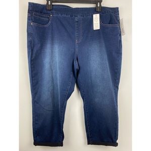 Westbound size 24W Women’s Blue Denim Pull On High Rise Skinny Cropped Jeans